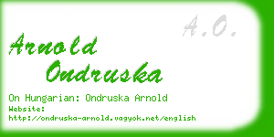 arnold ondruska business card